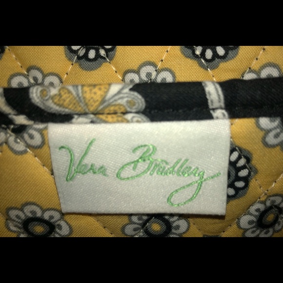 Vera Bradley Black and Yellow Print Hand Bag - Picture 4 of 4